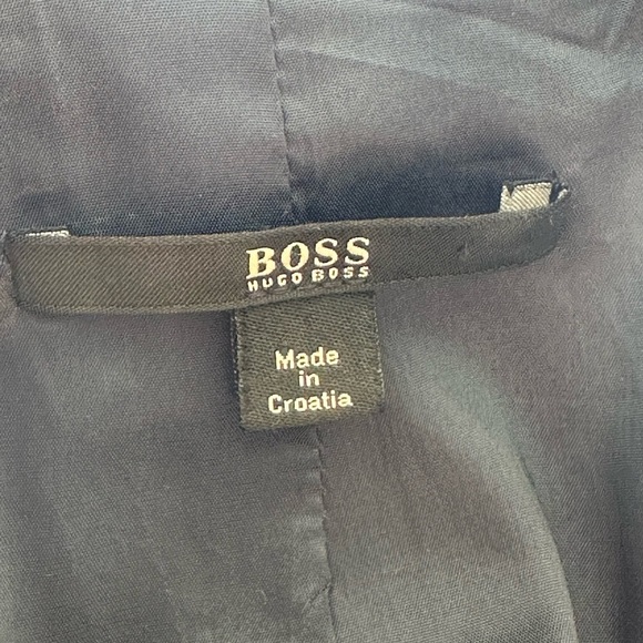 HUGO BOSS Juicy Wool Blazer Navy Blue One Button Tailored Career Wear Size 6 - Picture 13 of 16